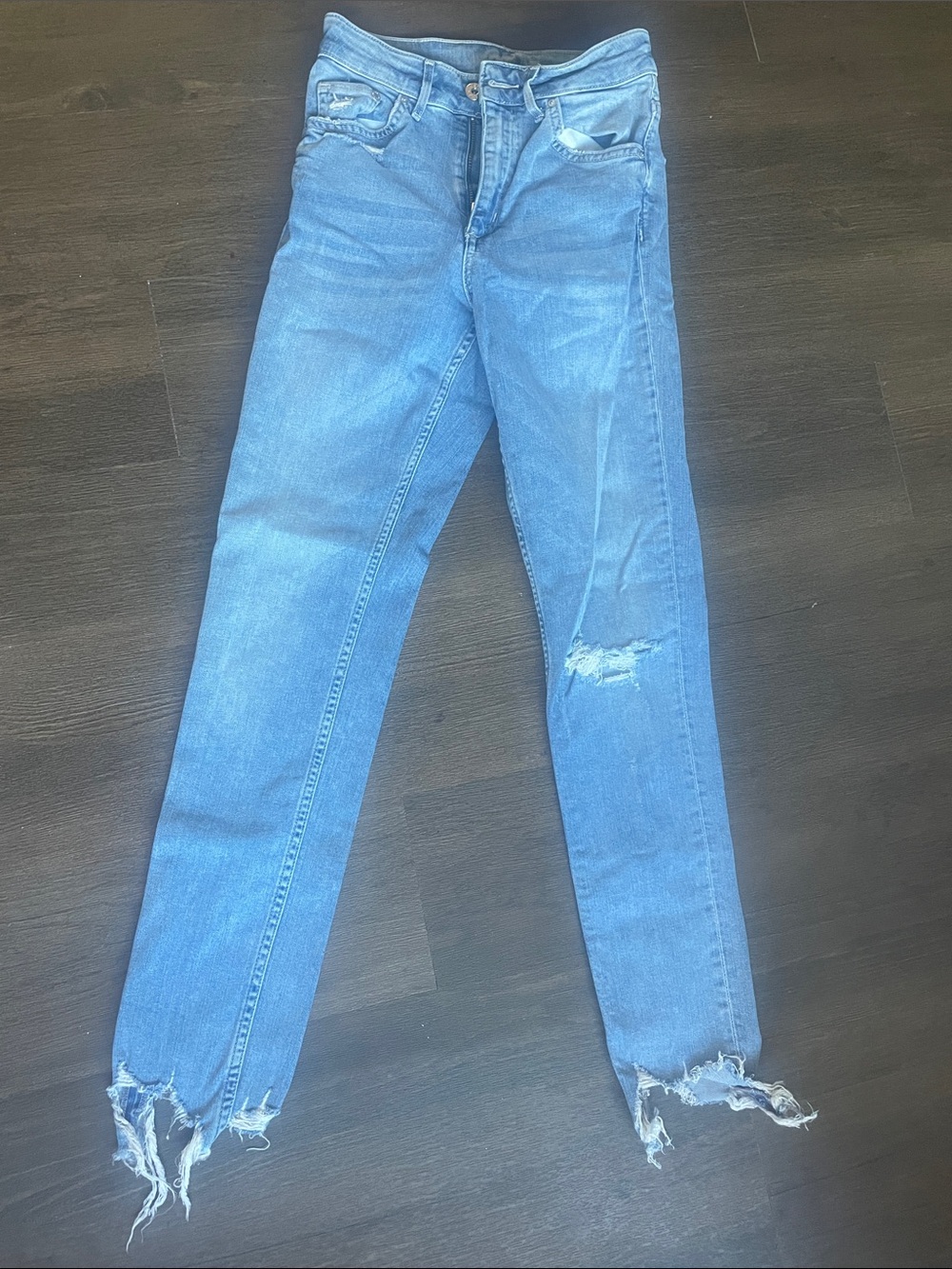 Women's Light Blue Distressed Skinny Jeans